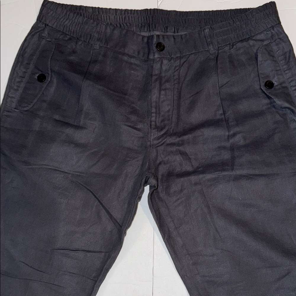 Armani Jeans Grey linen Regular Fit Trousers